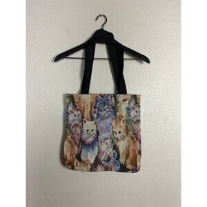 Cat Embroidered Tote Bag